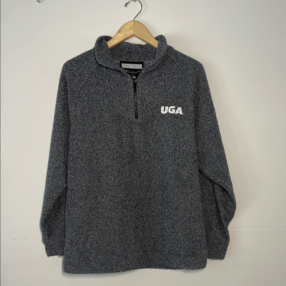 Woolly Threads Men’s UGA Quarter-Zip Sweatshirt Grey L